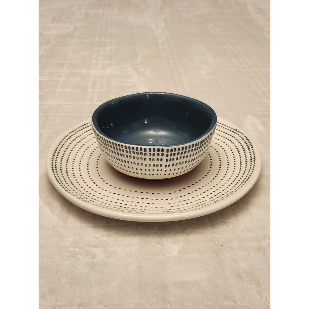 Hearth Hand Magnolia‎ Stoneware Green  10" Serving Plate And Bowl Dips Serving